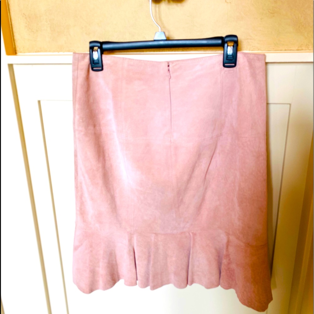 Idealogy All Leather Suede (soft pink) Skirt!